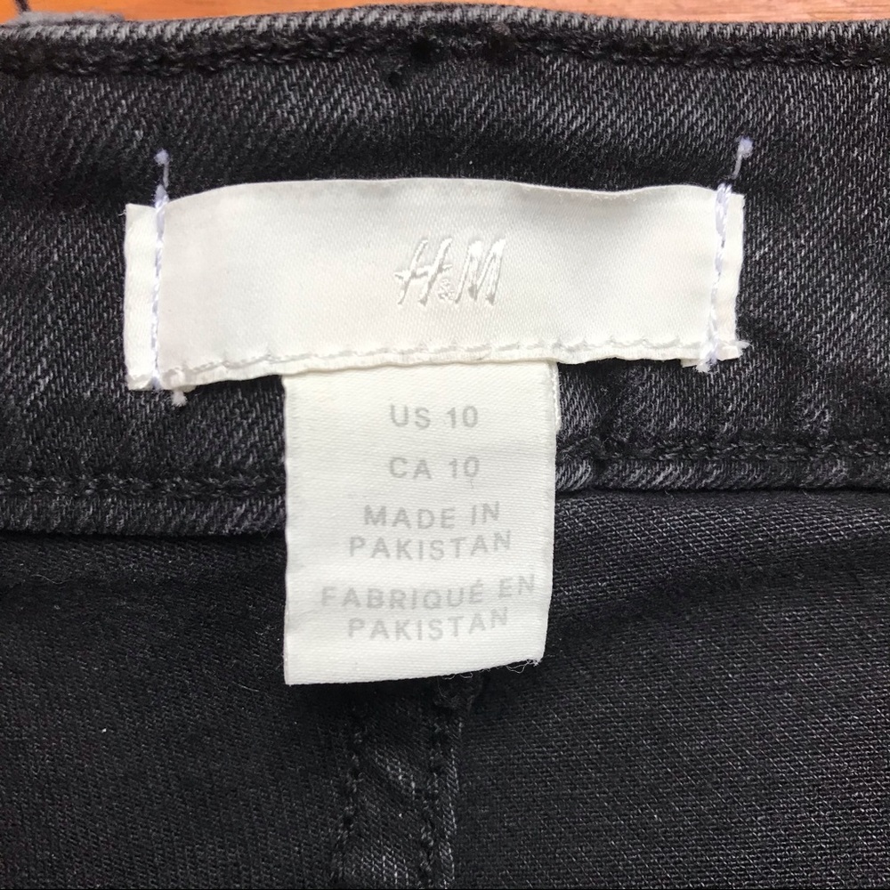 H&M Black Distressed Jean Shorts, EUC, 10 - Picture 4 of 11